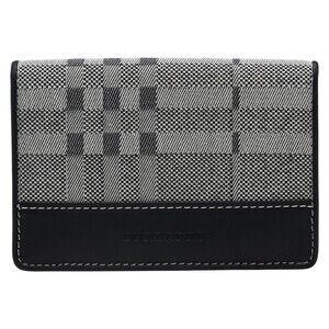 Burberry check Passport Wallet card Black canvas leather
